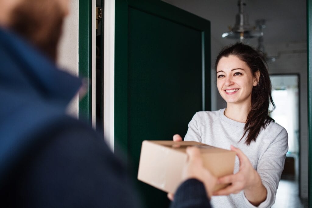 Lady receiving personalised beauty products